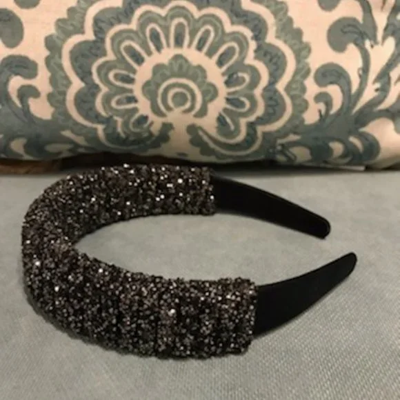 LANE BRYANT NWOT Embellished Statement Headband in Hematite Gray Black - Picture 9 of 12